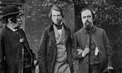 Portrait of William Bell Scott, John Ruskin and Dante Gabriel Rossetti, 1864 by English Photographer